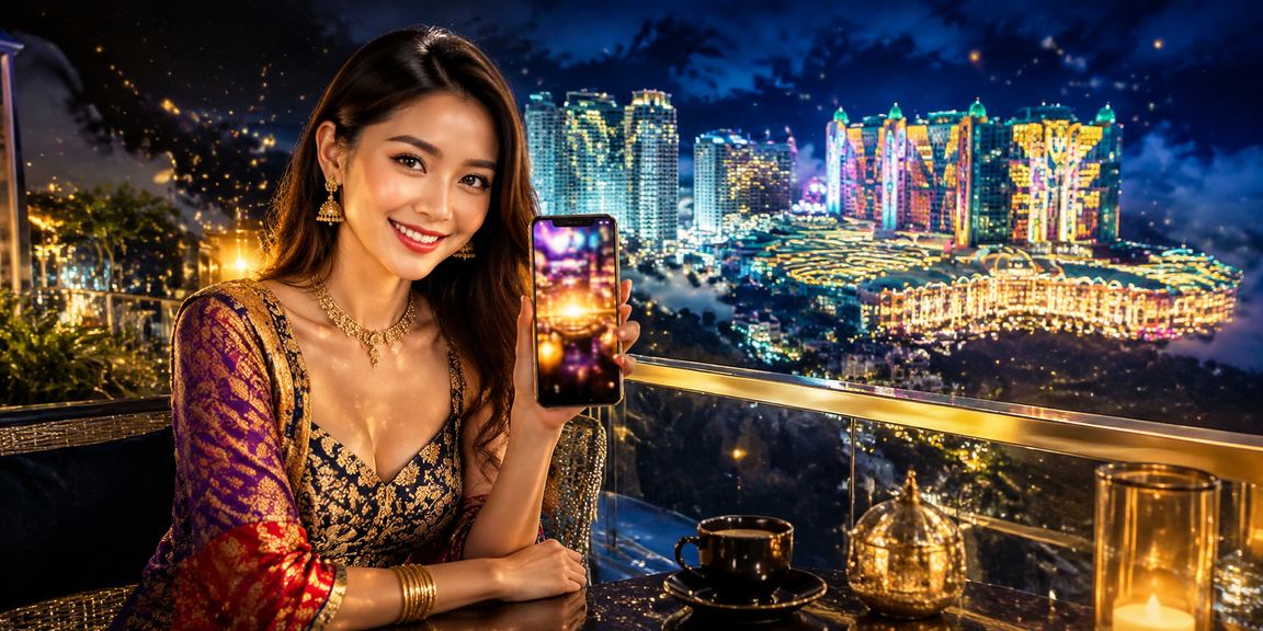 Pengguna bermain sukan maya kasino mudah alih di Genting Highlands dengan telefon pintar