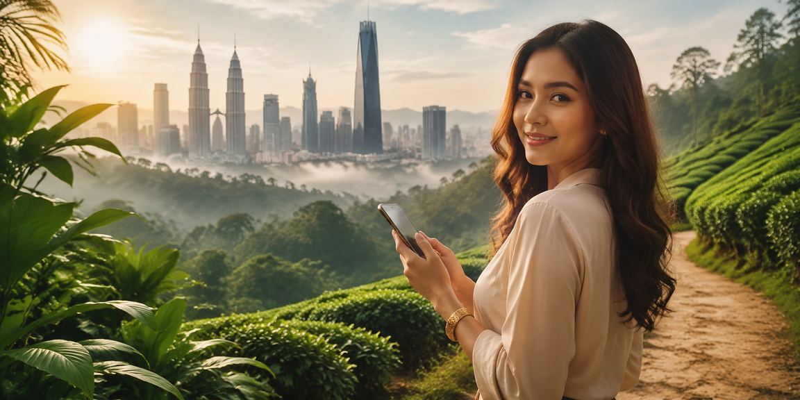 Pengguna Malaysia di Kuala Lumpur mendaftar akaun m500 dan membaca terma syarat platform